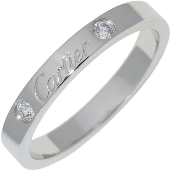 Cartier C de Cartier Pt950 Diamond Ring Size 15.5